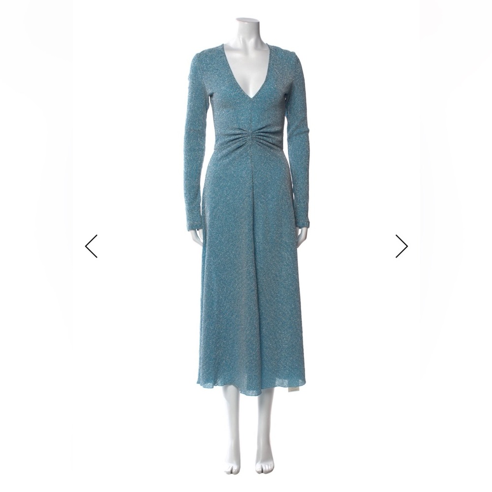Chic Teal Long-Sleeve Dress